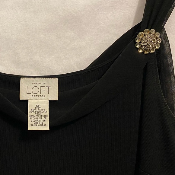 Ann Taylor LOFT embellished black tank top Size SP - Picture 4 of 4